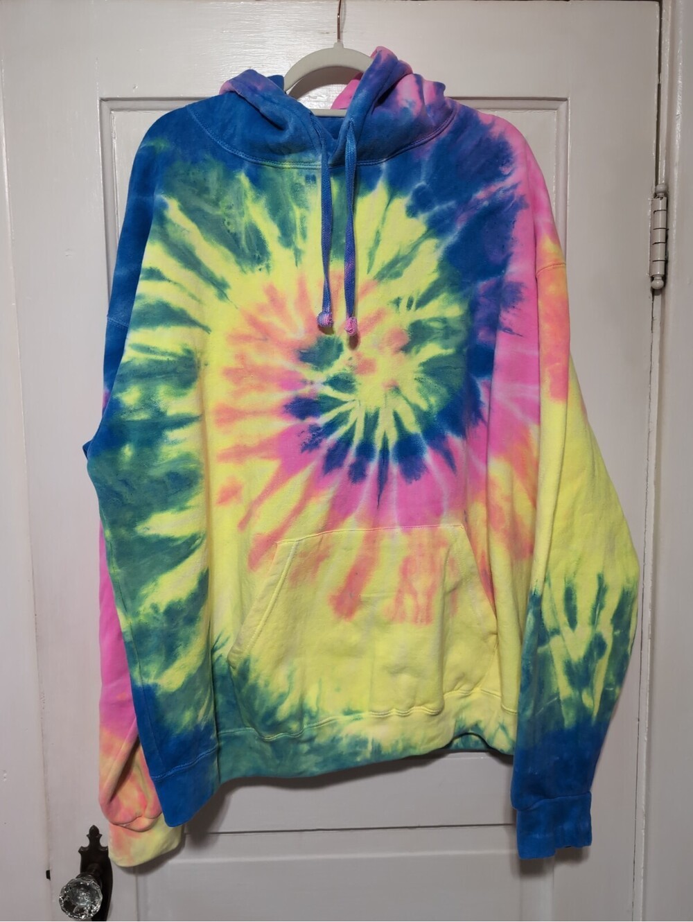 Colortone Hoodie Rainbow Tie-Dye Vibrant Hippie Unisex 2X Festival(1545)D